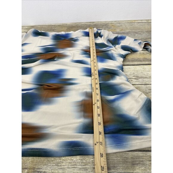 Everyday Jones Mesh Sleeve Cowl Neck Ruched Top Plus Size 3X Long Sleeve NEW - Picture 7 of 11